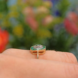 Ellibelle Jewellery Art Deco Style Emerald & Diamond 9ct Gold Panel Ring
