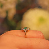 Ellibelle Jewellery Art Deco Style Emerald & Diamond Gold Ring