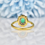 Ellibelle Jewellery Art Deco Style Emerald & Diamond Gold Ring