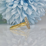 ART DECO STYLE EMERALD & DIAMOND PLAQUE RING