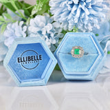 Ellibelle Jewellery Art Deco Style Emerald & Diamond Platinum Engagement Ring