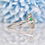 Ellibelle Jewellery Art Deco Style Emerald & Diamond Platinum Engagement Ring