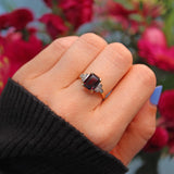 Ellibelle Jewellery Art Deco Style Garnet and Diamond Ring By Cropp & Farr