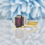 Ellibelle Jewellery Art Deco Style Garnet and Diamond Ring By Cropp & Farr