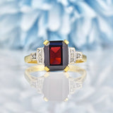 Ellibelle Jewellery Art Deco Style Garnet and Diamond Ring By Cropp & Farr