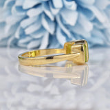 Ellibelle Jewellery Art Deco Style Peridot 9ct Gold Three Stone Trilogy Ring