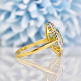 Ellibelle Jewellery Art Deco Style Peridot & Diamond 18ct Gold Panel Ring