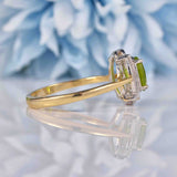 Ellibelle Jewellery Art Deco Style Peridot & Diamond 9ct Gold Ring
