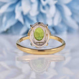 Ellibelle Jewellery Art Deco Style Peridot & Diamond 9ct Gold Ring