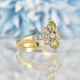 Ellibelle Jewellery Art Deco Style Peridot & Diamond Dress Ring