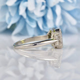 Ellibelle Jewellery Art Deco Style Peridot & Diamond Platinum Ring