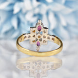 Ellibelle Jewellery Art Deco Style Rhodolite Garnet & Diamond Dress Ring