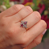 Ellibelle Jewellery Art Deco Style Rhodolite Garnet & Diamond Dress Ring