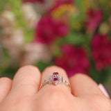 Ellibelle Jewellery Art Deco Style Rhodolite Garnet & Diamond Dress Ring
