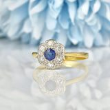 Ellibelle Jewellery Art Deco Style Sapphire & Diamond Ring