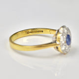 Ellibelle Jewellery Art Deco Style Sapphire & Diamond Ring