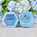 Ellibelle Jewellery Art Deco Style Square Sapphire & Diamond Ring