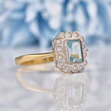 Ellibelle Jewellery Art Deco Style Topaz & Diamond 9ct Gold Panel Ring