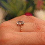 Ellibelle Jewellery Art Deco Style Topaz & Diamond 9ct Gold Panel Ring