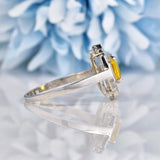 Ellibelle Jewellery Art Deco Style Yellow Sapphire & Diamond Platinum Panel Ring