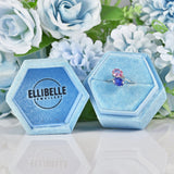 Ellibelle Jewellery Blue & Pink Sapphire White Gold Toi et Moi Ring