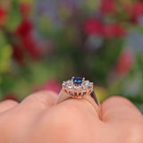 Ellibelle Jewellery Blue Sapphire & Diamond 18ct White Gold Cluster Ring
