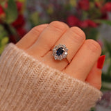 Ellibelle Jewellery Blue Sapphire & Diamond 18ct White Gold Cluster Ring