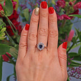 Ellibelle Jewellery Blue Sapphire & Diamond 18ct White Gold Cluster Ring