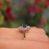Ellibelle Jewellery Blue Sapphire & Diamond 18ct White Gold Cluster Ring