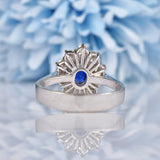 Ellibelle Jewellery Blue Sapphire & Diamond 18ct White Gold Cluster Ring
