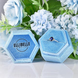 Ellibelle Jewellery Blue Sapphire & Diamond 18ct White Gold Ring