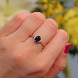 Ellibelle Jewellery Blue Sapphire & Diamond 18ct White Gold Ring