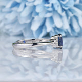 Ellibelle Jewellery Blue Sapphire & Diamond 18ct White Gold Ring