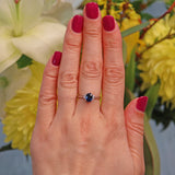 Ellibelle Jewellery Blue Sapphire & Diamond 18ct White Gold Ring