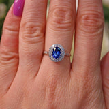 EDWARDIAN STYLE SAPPHIRE & DIAMOND CLUSTER RING