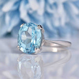 Ellibelle Jewellery Blue Topaz 18ct White Gold Solitaire Ring