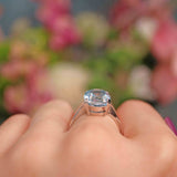 Ellibelle Jewellery Blue Topaz 18ct White Gold Solitaire Ring