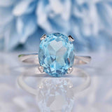 Ellibelle Jewellery Blue Topaz 18ct White Gold Solitaire Ring