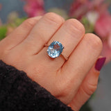 Ellibelle Jewellery Blue Topaz 18ct White Gold Solitaire Ring