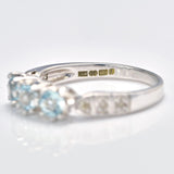 Ellibelle Jewellery Blue Topaz & Diamond 9ct White Gold Ring