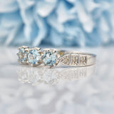 Ellibelle Jewellery Blue Topaz & Diamond 9ct White Gold Ring