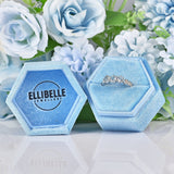 Ellibelle Jewellery Blue Topaz & Diamond 9ct White Gold Ring