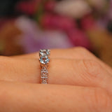 Ellibelle Jewellery Blue Topaz & Diamond 9ct White Gold Ring