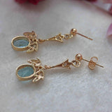 Ellibelle Jewellery Blue Topaz & Diamond Gold Pendant Drop Earrings