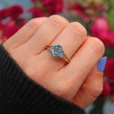 Ellibelle Jewellery Blue Zircon 9ct White Gold Ring