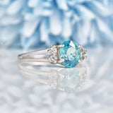 Ellibelle Jewellery Blue Zircon 9ct White Gold Ring