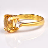 Ellibelle Jewellery Citrine & Diamond 18ct Gold Three Stone Ring