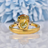 Ellibelle Jewellery Citrine & Diamond 18ct Gold Three Stone Ring