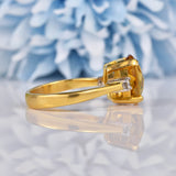 Ellibelle Jewellery Citrine & Diamond 18ct Gold Three Stone Ring