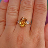 Ellibelle Jewellery Citrine & Diamond 9ct Gold Ring